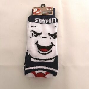 Ghostbusters Stay Puft Socks Retro Marshmallow Man Crew Unisex Size 6-12 NWT
